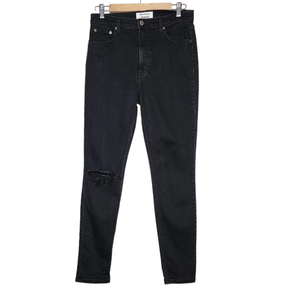Reformation highrise black skinny jeans
